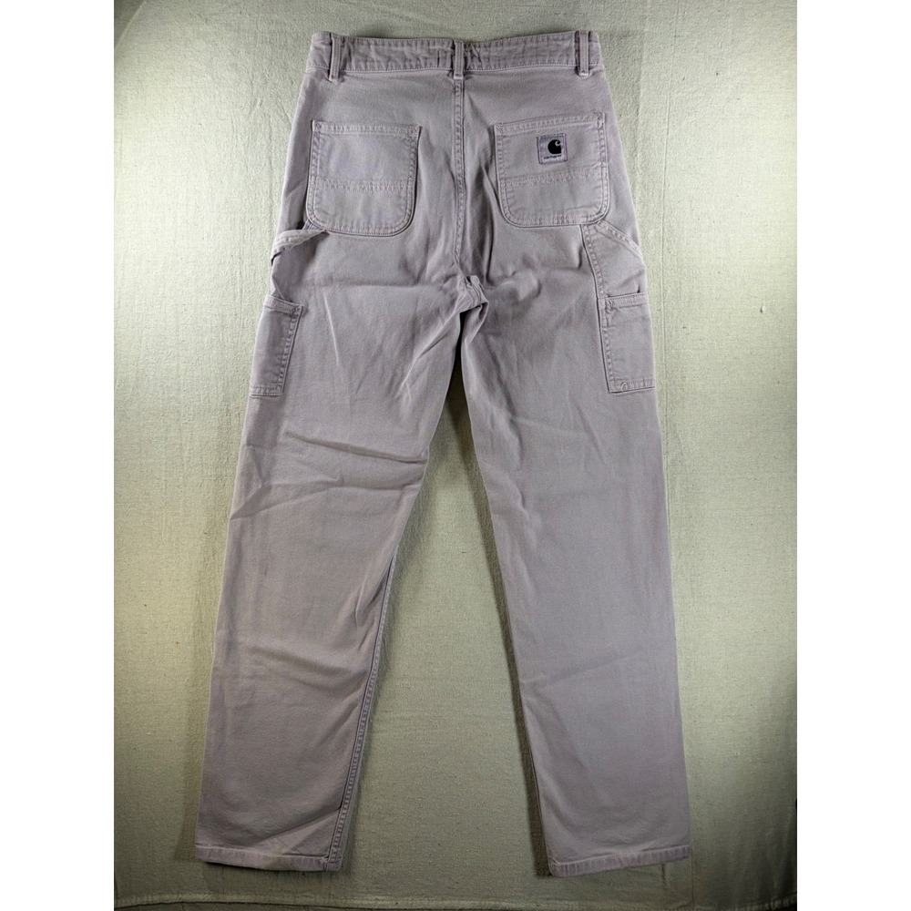 Carhartt WIP Relaxed Straight Carpenter Pants Mens 28x29 Gray Canvas Workwear - Picture 1 of 12